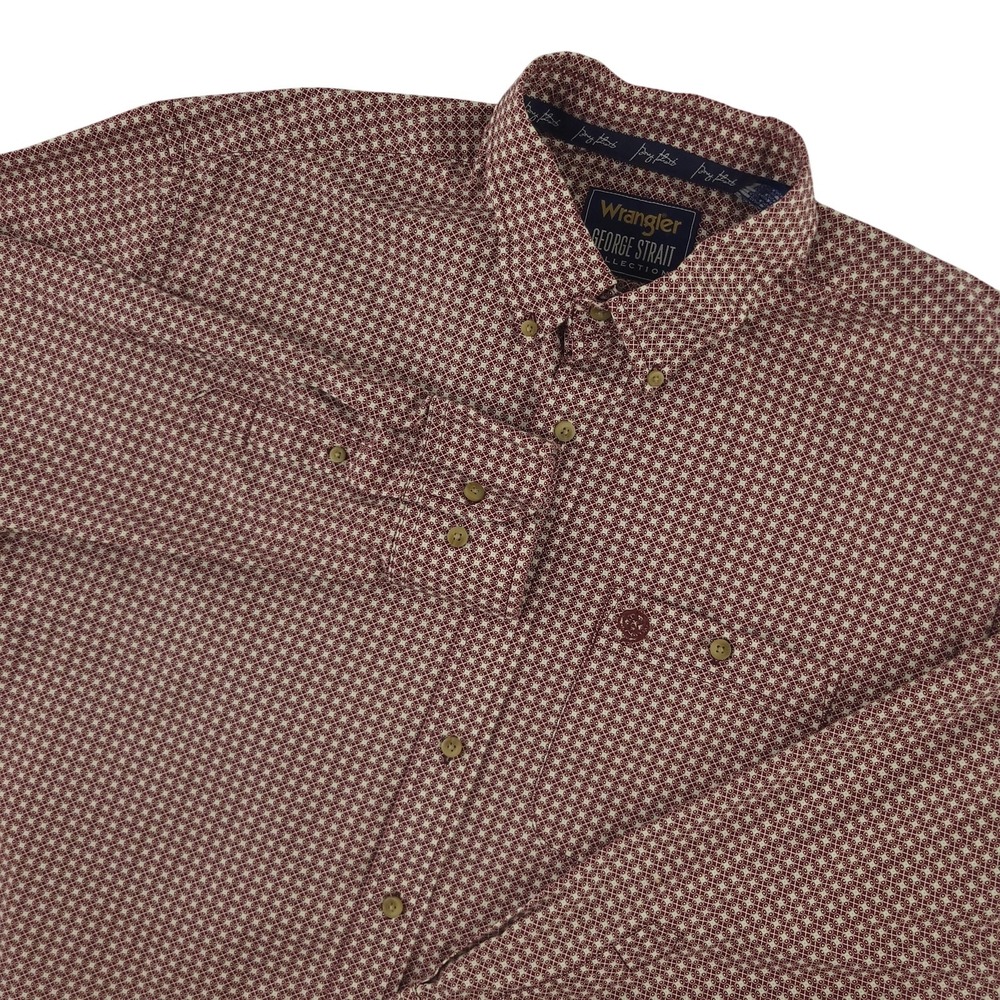 Wrangler George Strait Shirt Mens XL Red Long Sleeve Button Down Western